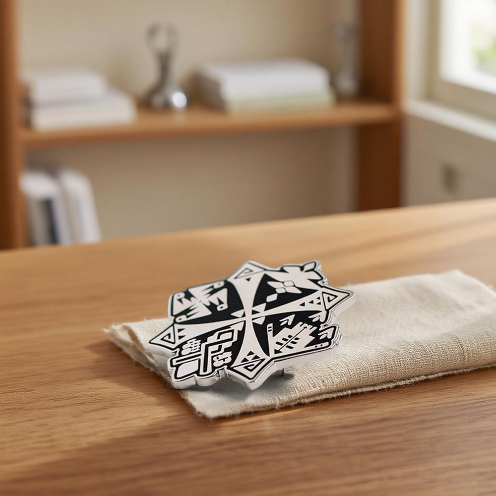 Broche de Metal Retrô Emblema da Guilda Monster Hunter: Acessório Otaku para Jogador