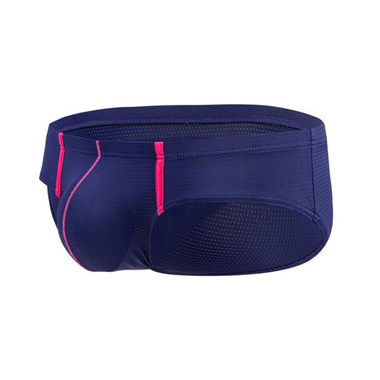 Men Briefs Sexy Low-rise U-Convex Soft Breathable Mesh Panties Patchwork Color Slim Fit Elastic Underwear Daily Wear