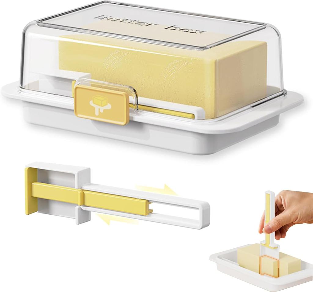 Sealed Butter Dish with Lid Cutter, Suitable for Countertop and Refrigerator Storage