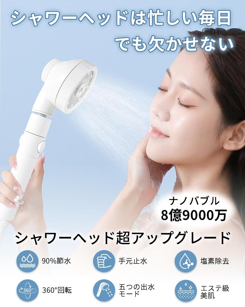 Shiraya Micro Nano Bubble Shower Head Water Saving Chlorine Bubble Shower High Water 5 Pore Mist Shower Handheld Water Water Cleansing Heat Skin 4