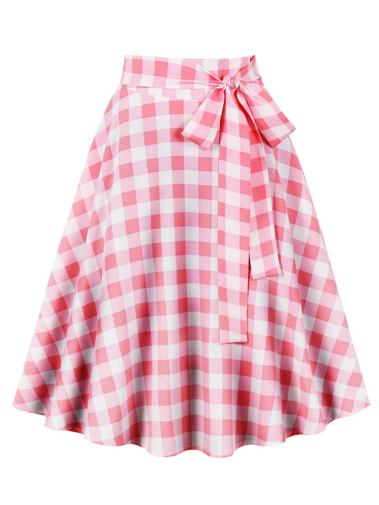 2024 Spring Collection Waist-Tie Print Midi Skirt