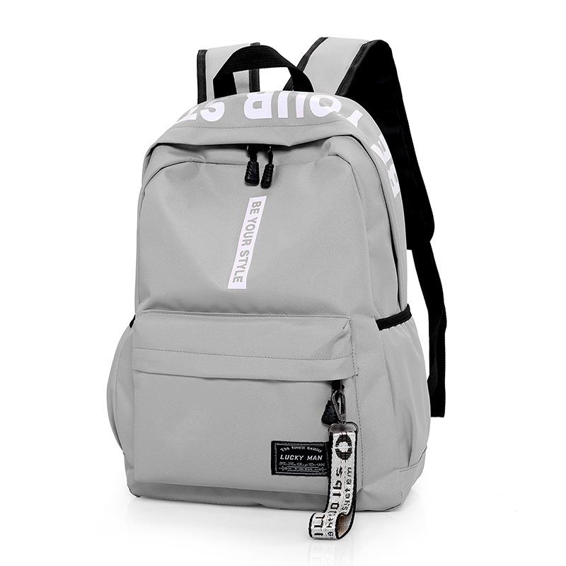 Large Capacity Student Backpack Sports Bag Female Book Bag Male Solid Color Waterproof Nylon Casual Backpack School Bag