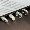 Dopamine childlike fun cartoon sweet cool graffiti painting high value opening ring female niche design sense light luxury ring