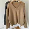 Pullover Lazy Style V-Ausschnitt Pullover Pullover Damen Lockerer Herbst und Winter Koreanischer Retro Damen Strickpullover