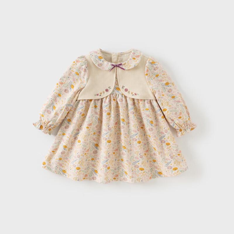 David & Bella Girls  Floral Print Long Sleeve Dress 130cm