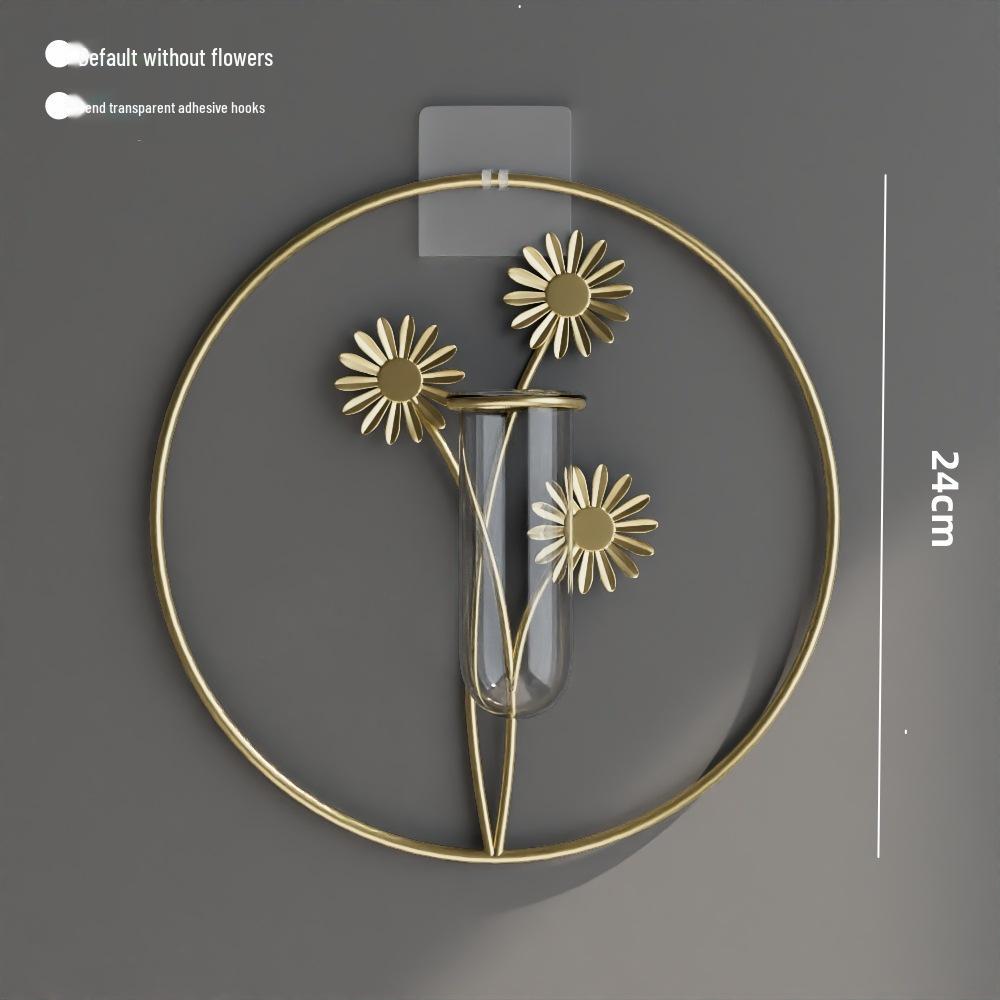 Nordic Light Luxury Wall-Mounted Hydroponic Vase – Modern Punch-Free Living Room Decor