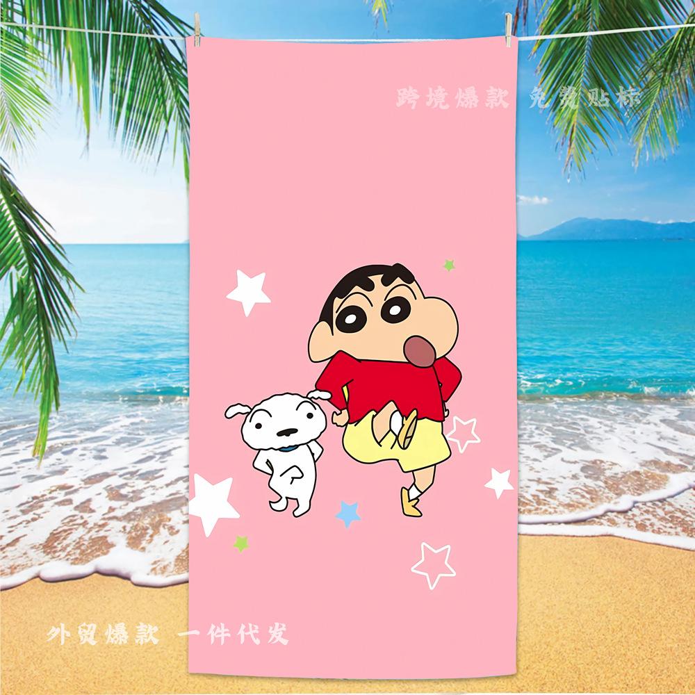 Extra Large Kids Quick Dry Bath Towel Cartoon Character Digital Print Double Sided Flannel Microfiber Beach Towel