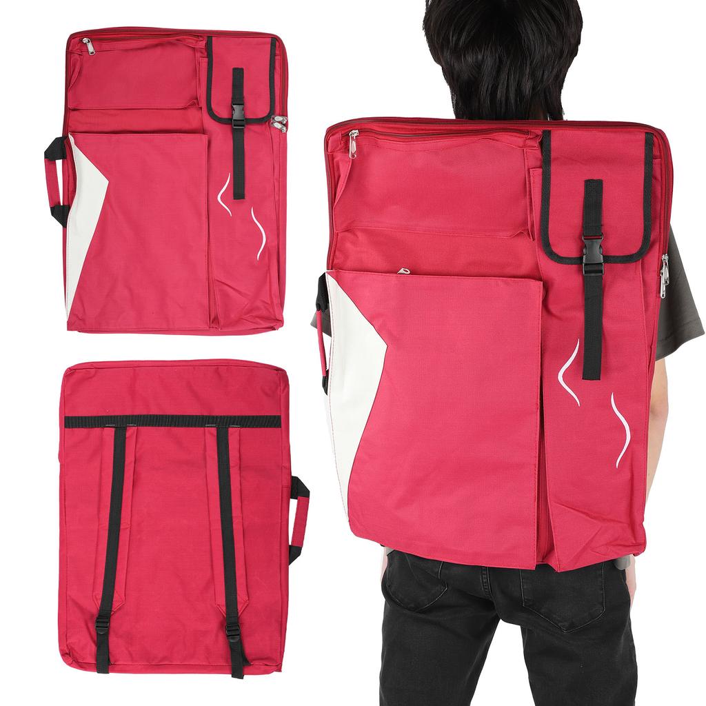 Painting Backpack Sketch Drawing Board 4k Multifunctional Art Waterproof Canvas BagRed