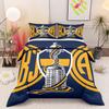 Boca Juniors Copa Libertadores Trophy 3 Piece Bedding Set, Blue Gold Soccer Duvet Cover Set for Argentinian Fans