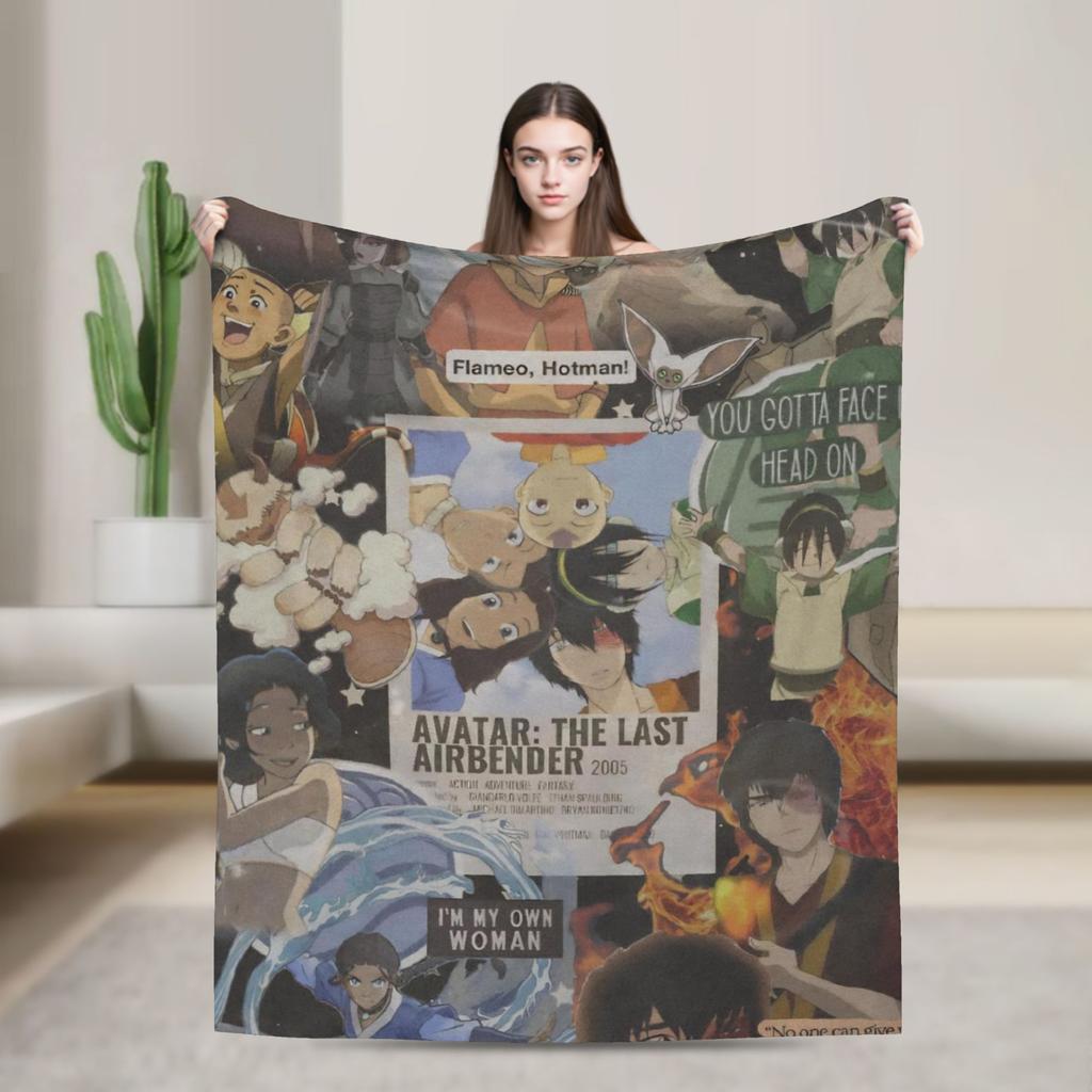 Avatar Der Letzte Airbender Flanelldecke Langlebige Überwurfdecke für Sofa Sessel Dekorative Modische Bettdecke Sofa Bettbezug