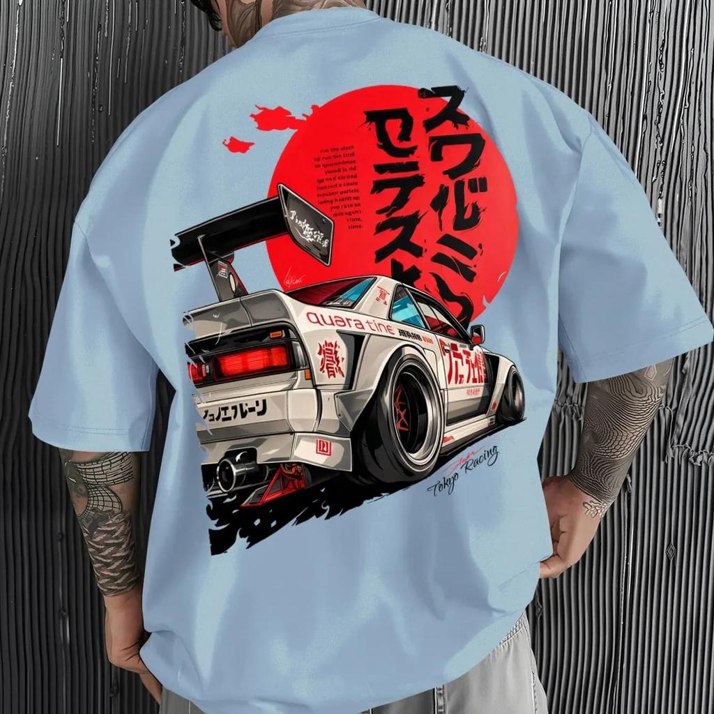 Unisexs JDM Racing Car Graphic TShirt Cotton Hot Sale Oversized Tee Breathable Japanese Streetwear Tops Lightweight Fashion 2026