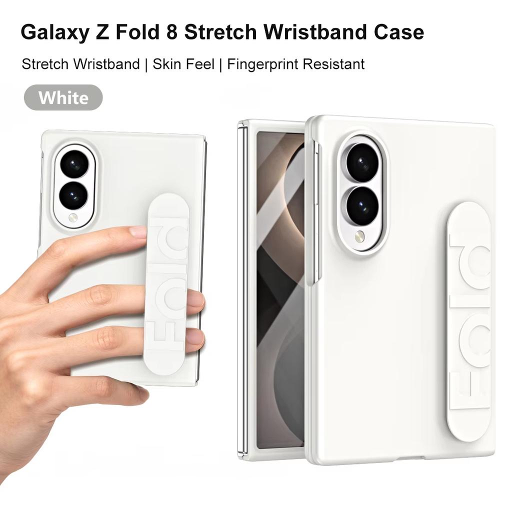 For Samsung Galaxy Z Fold 8 Phone Case Silicone Wristband Hard Cover Folding Shockproof Protection Hard Cover Funda Accessories