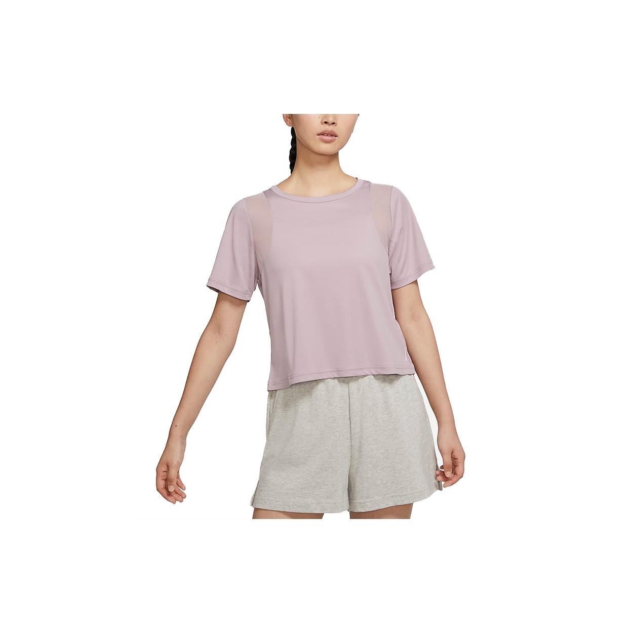 (WMNS) Nike Yoga Dri-FIT Mesh Quick Dry Round-neck Pink Women s DJ6572-501 M