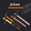 Large Wooden Handle Pickaxe