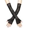 1 Pair of Cosplay Spider Web Stretchy Women Long Gloves Halloween Gloves Gothic Mittens Arm Sleeves