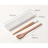 ansio Quiet Antibacterial Chopsticks and Spoon 18cm Set with Sliding Case, Natural Wood, Black, Dish