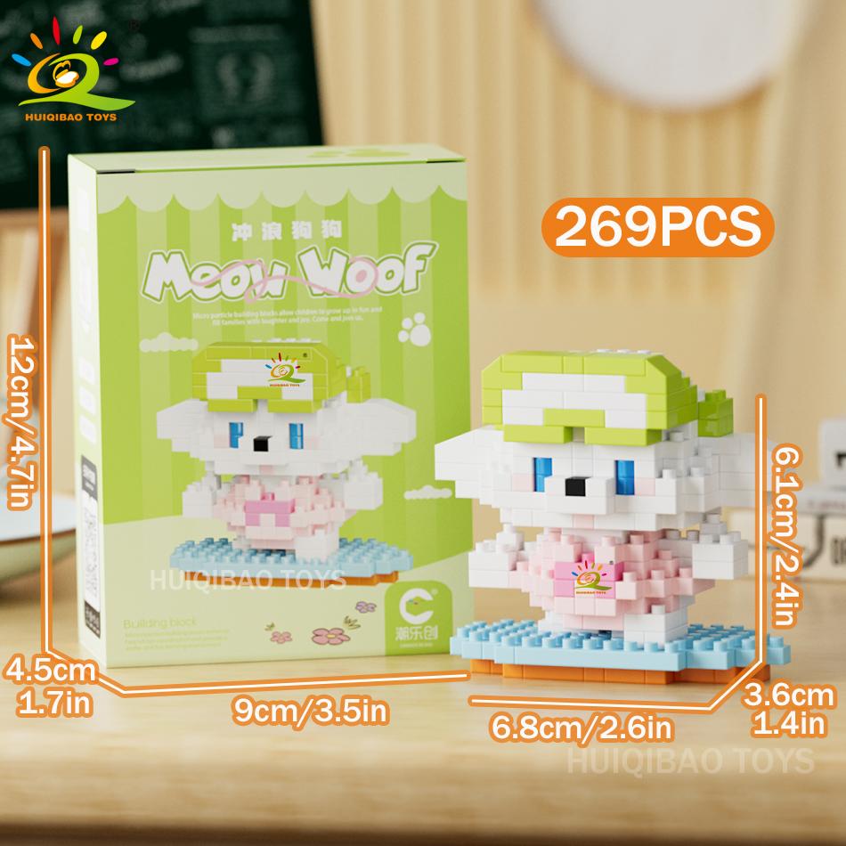 MINI Working Cat Pet Dog Micro Model Building Block Set Kids City Cartoon Animal Diamond Bricks Educational Toys Adult
