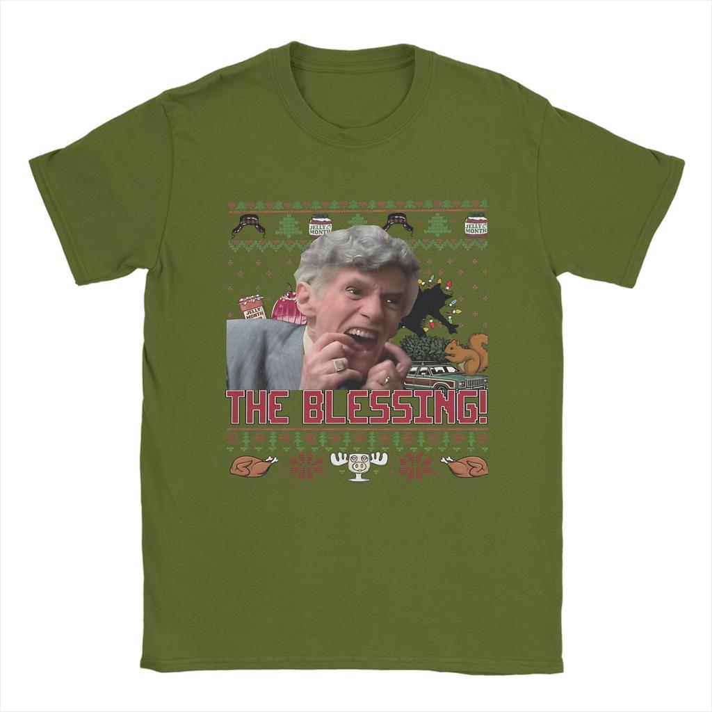 Mens The Blessing Clark Griswold Merry Christmas T Shirts  Cotton Clothes Leisure Short Sleeve Crewneck Tee Shirt TShirts