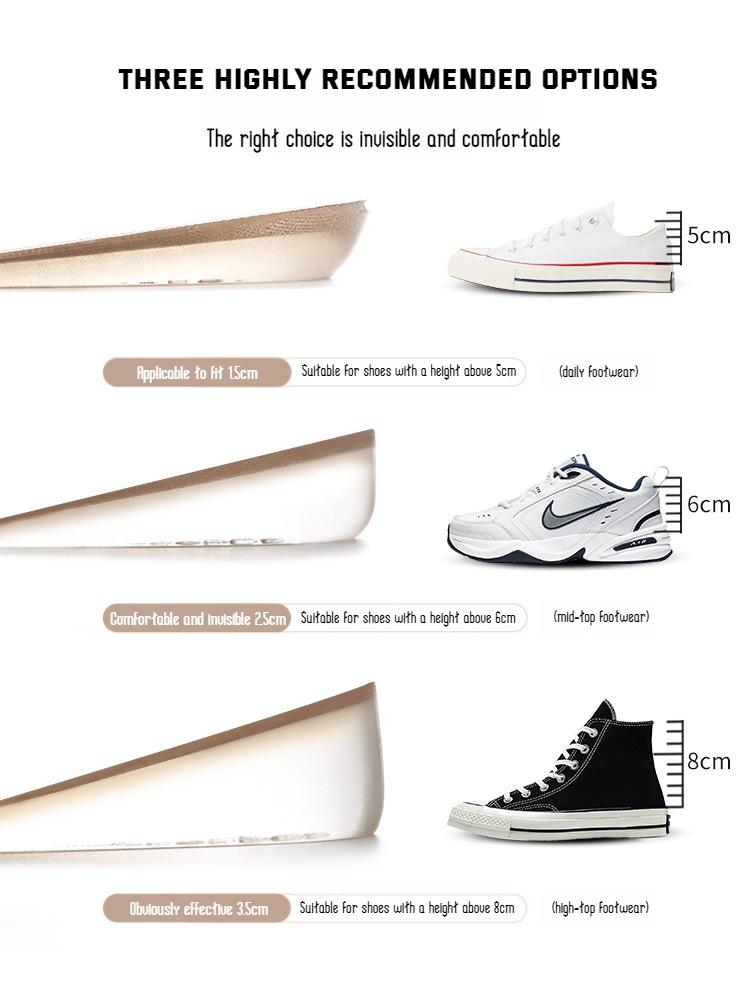 Invisible Height Increasing Shoe Insoles Quality Gel Insole for Feet Silicone Shoe Pads Shock Absorbing Shoe Sole 1Pair