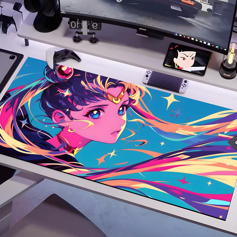 S-Sailor Anime M-MoonES Mauspads Mehrere Größen Großes Quadratisches Computer Büro Spiel Tischmatten Gummi Anti-Rutsch Mauspads