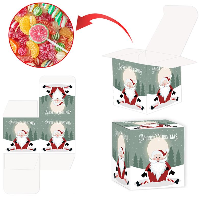 6pcs/set Decoration Supplies Cartoon Paper Box Christmas Packaging Box Snowman 3D Buckle Box