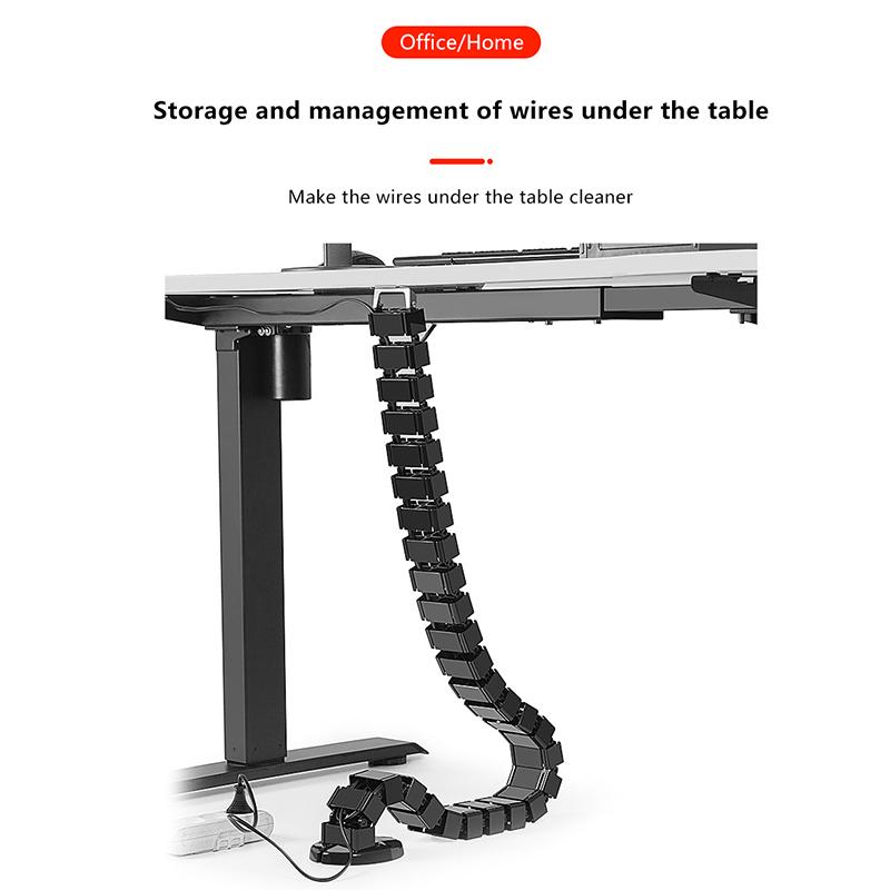 78Cm Wire Spine Cable Sleeve Workstation Snake Wire Organizer Under Desk Cable Wire Management Computer Cord Protective Tube
