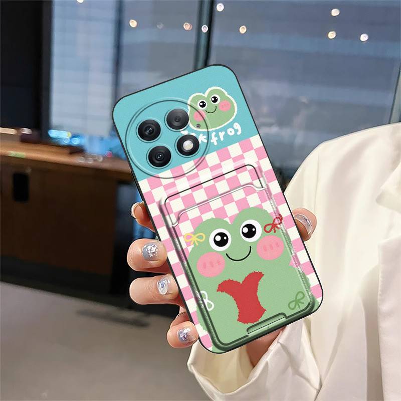 Waterproof Back Cover Phone Case For OnePlus Ace2 Pro/1+Ace2 Pro Card sleeve Cute Soft case Silicone Card slot TPU Cover