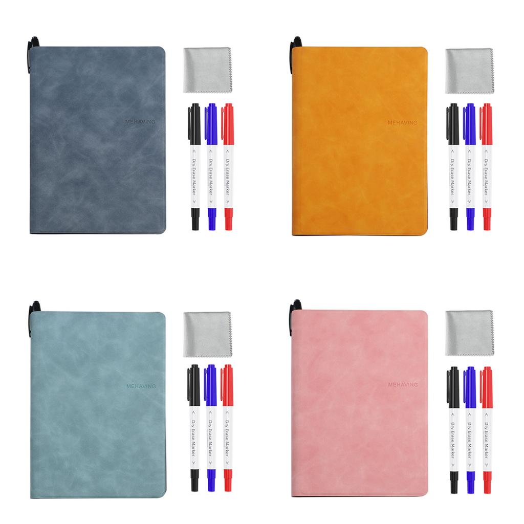 Double-Side Magnetic Whiteboard Notebook with Erasable Marker Portable Writing Board for Office Meeting Writing Drawing