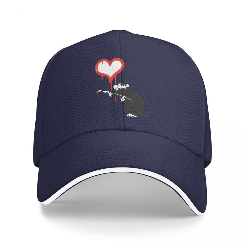 Banksy Hearts Rat with Remote Control Mind Control Graffiti Street Art with Banksy Signature Tag HD Baseball Cap