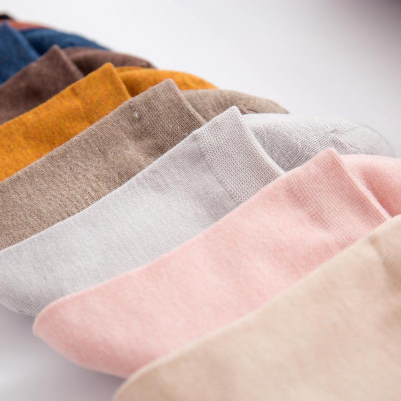 New Women's Bamboo Fiber Colorful Fashion Casual  Harajuku Solid Color Black White Cheap Socks  5 Pairs