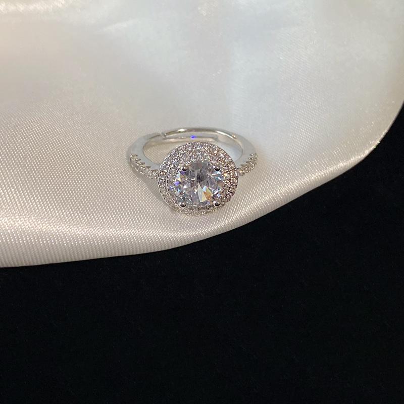 Zirconia Diamond Geometric Heart Open Ring - Fresh High-end Jewelry for Index Finger