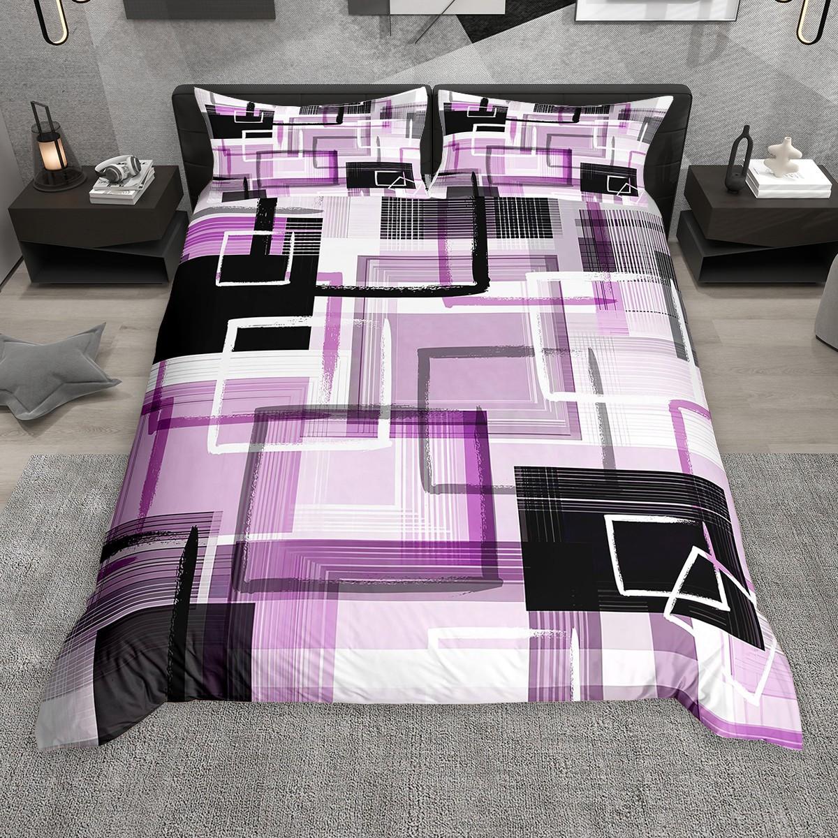 

Homewish Geometric Checkered Duvet Cover Set, Abstract Plaid Bedding Set, Minimalist Simple Art Comforter Cover Set DE XS 100x135cm 2pcs&set