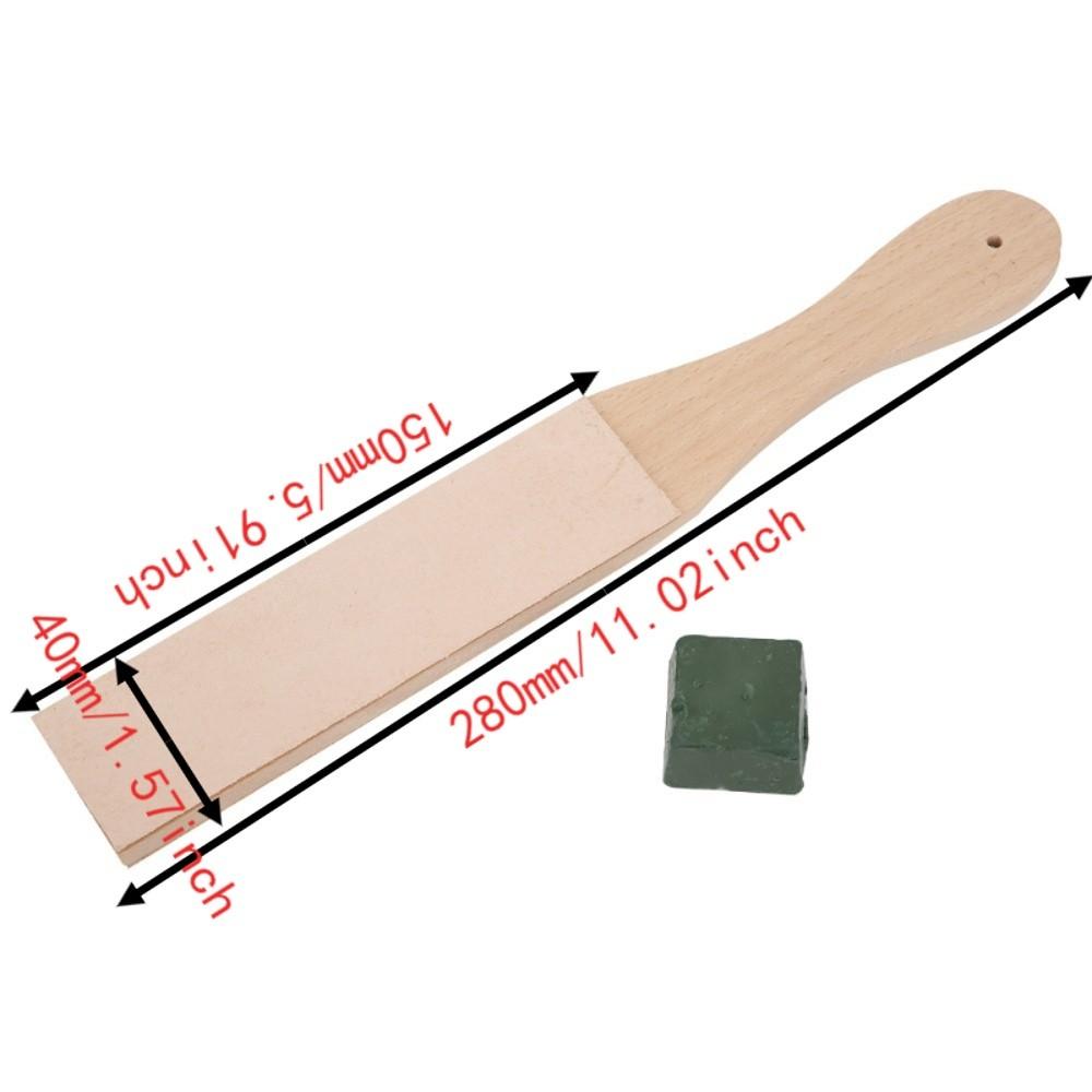 2pcs Beech Wood Leather Strop Dual Sided Honing Stropping Sharpener For Knife Sharpening