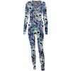 Women's Button-Down Halloween Print Functional Buttoned Flap Adults Jumpsuit