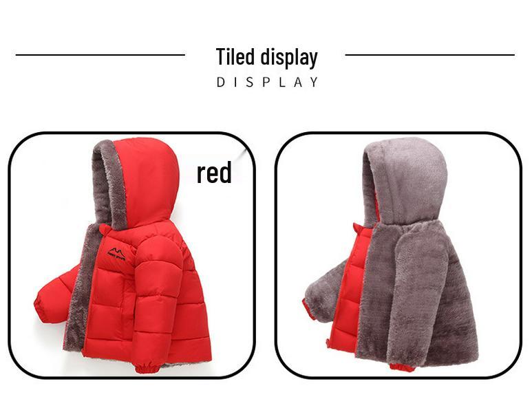 878 Kids' Double-Sided Fleece-Lined Cotton Winter Jacket - New Style for Boys and Girls