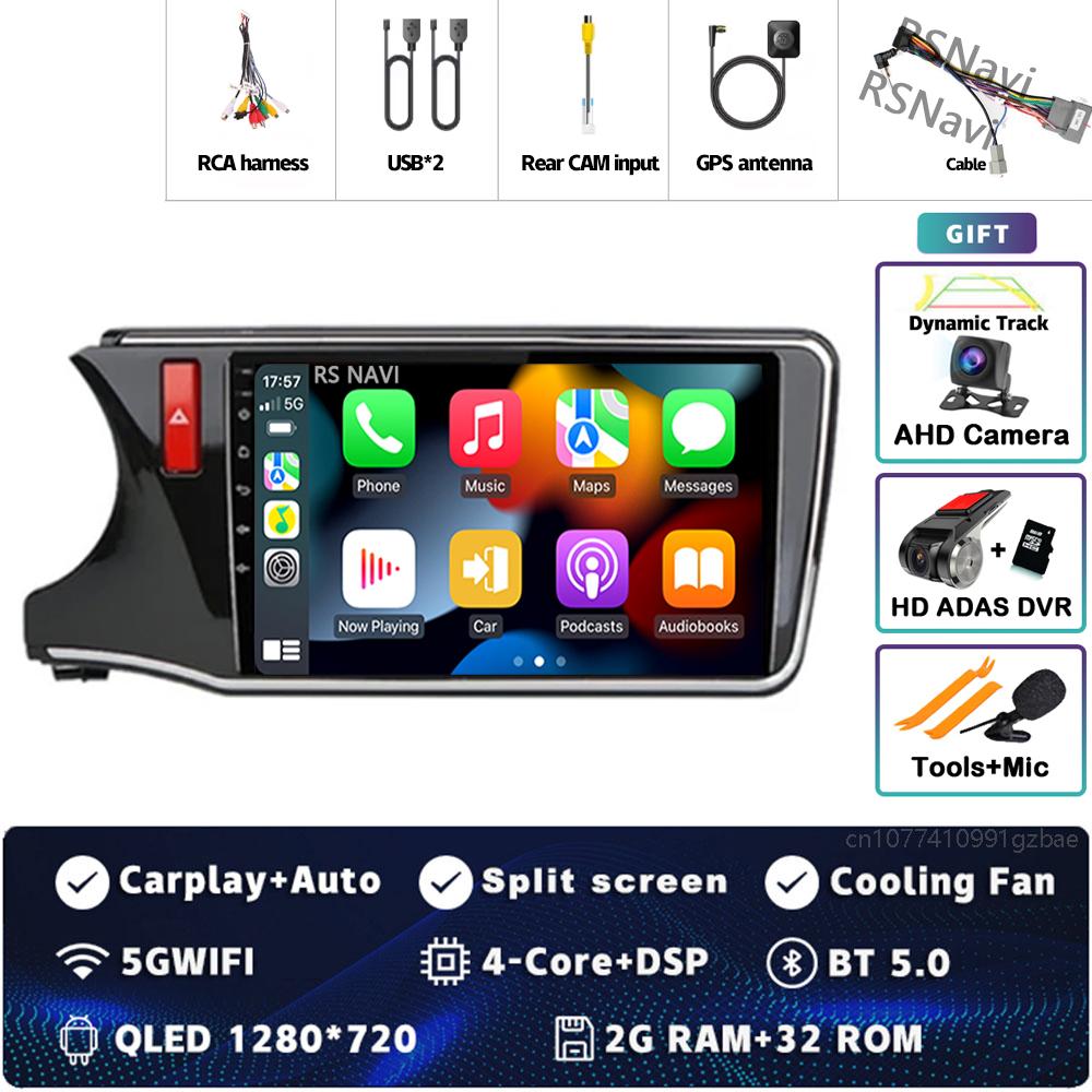 9" Android 14 Carplay Car Radio For HONDA CITY 2015 2016 2017 - 2019 Multimedia Video Player Navigation GPS Stereo 2Din DVD WIFI