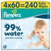 Pampers Toallitas Húmedas 99% Agua 4x60 Piezas