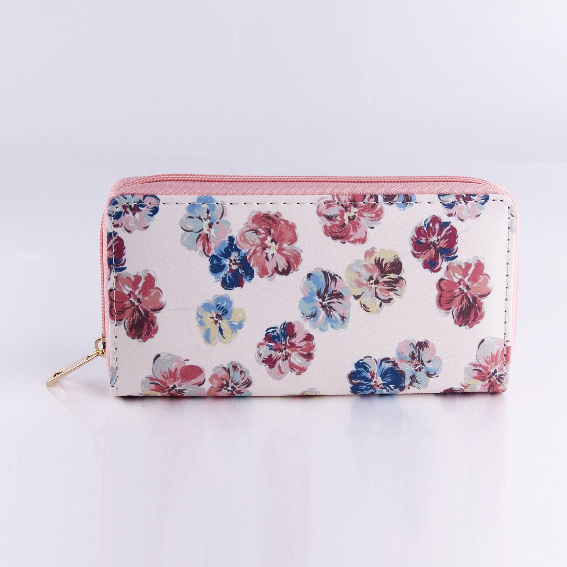 

Цветочный длинный кошелек на молнии для денег, кошелек, клатч, визитница-A