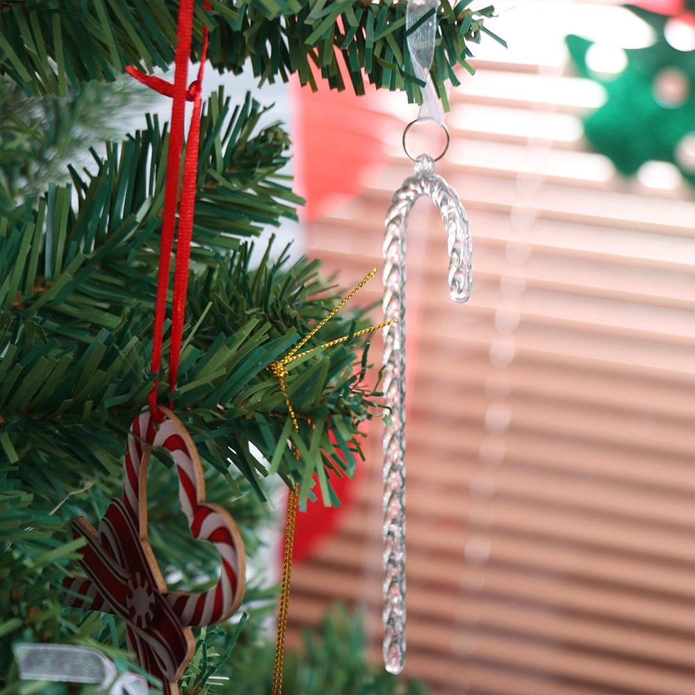 18Pcs Decorative Snowflake Ice Strip Pendants Simulation Xmas Tree Hanging Ornament  New Year