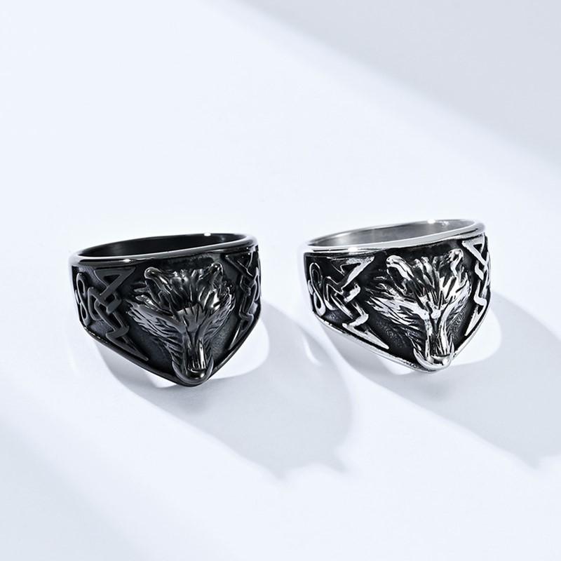 Vintage Viking Celtic Wolf Ring for Men Women Size 7-12
