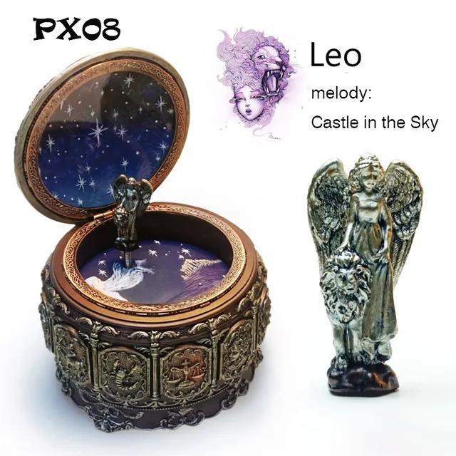 Rotating Vintage Music Box With Constellations Goddess Mechanism Musical Box Signs Of The Zodiac Gift for Birthday Christmas