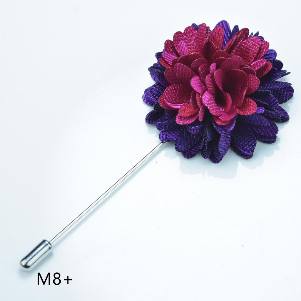 Handmade Floral Blue Corsage Brooch for Men & Women