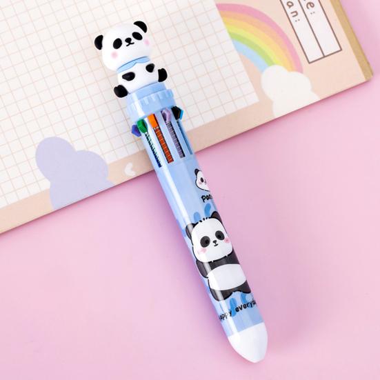 Kugelschreiber in Pandabär-Form Glattes Schreibgefühl Stift 10 Farben in einem Design Druckkugelschreiber für Schule Büro