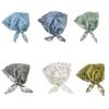 Elegant Blonderkant Blomstret Trekantet Tørklæde Letvægts Polyester Halstørklæde Stilfuld Hovedbånd Bandana Til Kvinder