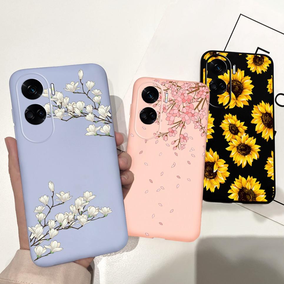 Case For Honor 90 Lite Honor X50i Cover Shockproof Back Coque Women Fashion Flower Butterfly Capas for Huawei Honor90 Lite Cover