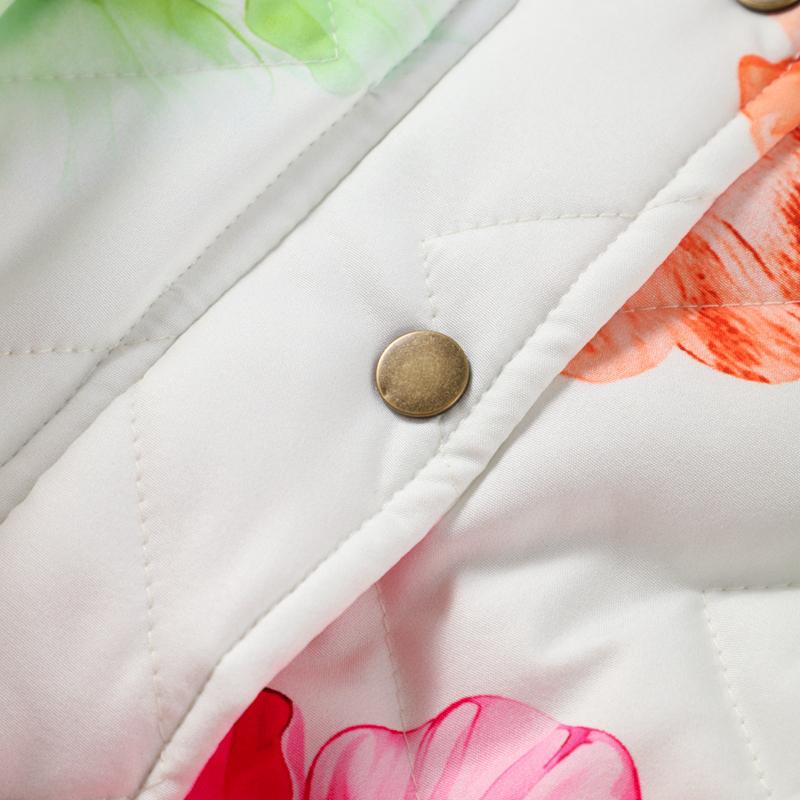 Fashion Floral Printed Jackets Women Elegant O-neck Single Breasted Draw Rope Female Coat Autumn Lady Casual Coats