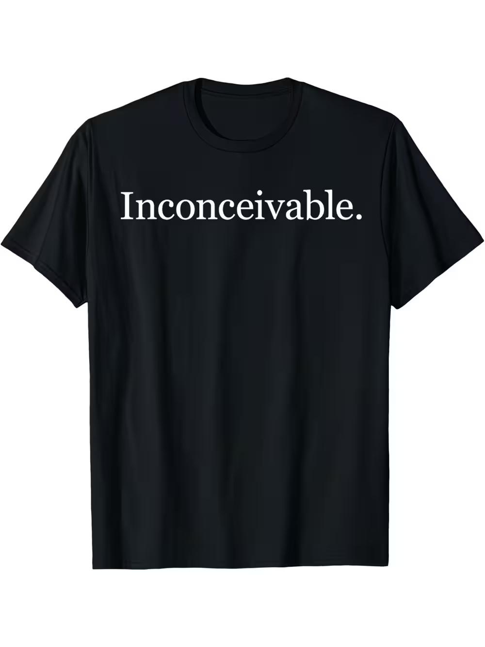 [Weight Design] Inconceivable Graphic Print T-Shirt- Casual Crew Neck XXL