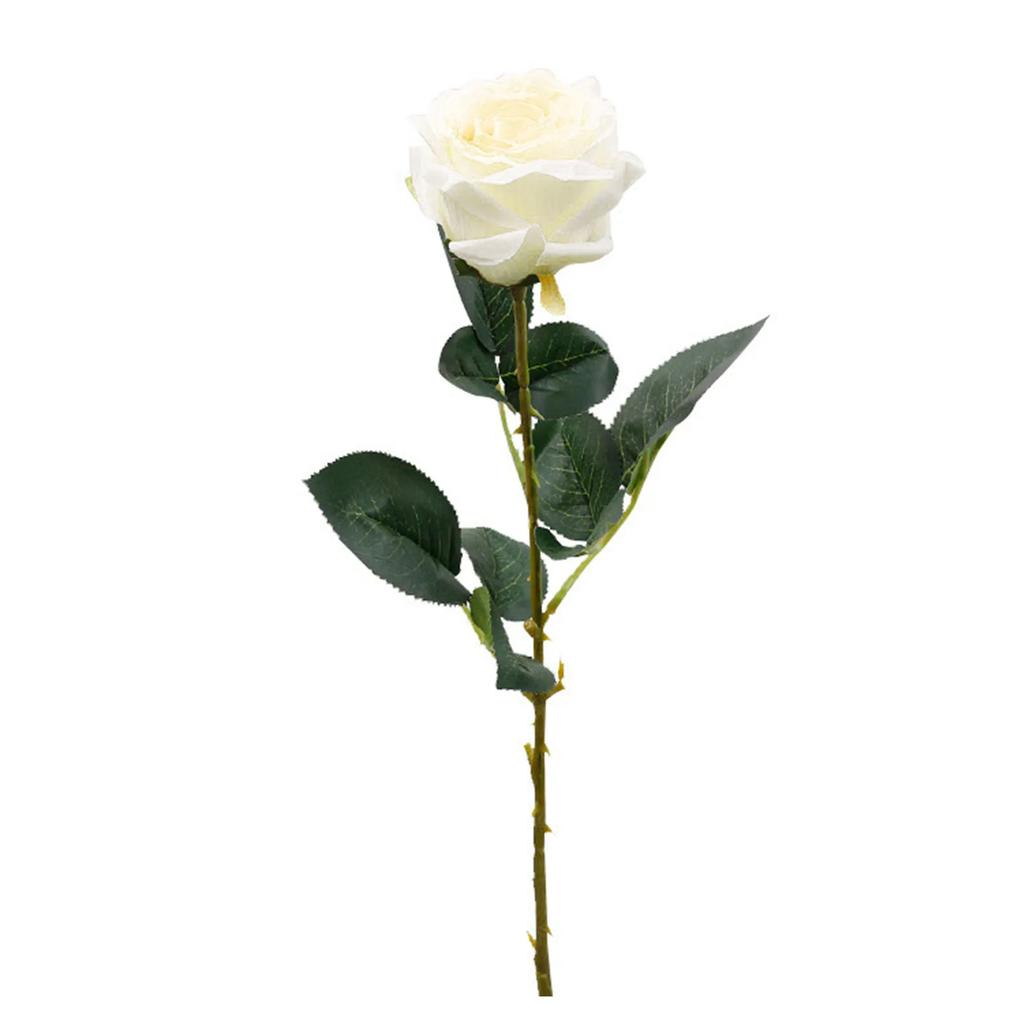 Umělá růže s živě zeleným listem, vysoce simulovaná, odolná proti deformaci, nevybledne, realistická růže pro svatební oslavu, domácí dekoraci