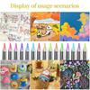 12-48 Colors Direct Liquid Marker Pen Set,DIY Hand Drawn,Graffiti Paint Art Acrylic Paint Pens,Perfect for Artist/Student