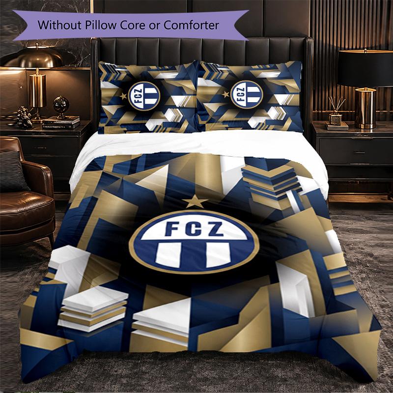 FC Zürich Themed Bedding 3Pcs Duvet Cover Set Decorative Bed Linen For Teen Room Home Decoration